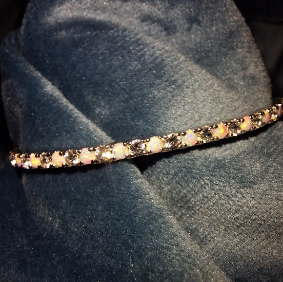 Sterling Silver Opal Slider Bracelet – P☆M 925 Adjustable Bolo Style - Picture 7 of 9